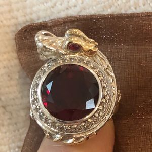 John Hardy “Naga” ruby silver/18k ring